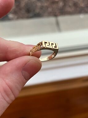 Solid 10k Greek Key Ring